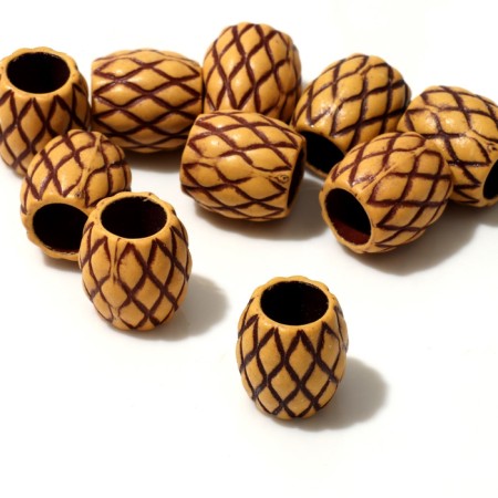 Bead "Ornament" grid, 1.5 × 1.4 × 1.4 cm, set 10 pcs., Brown color-1
