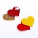 Decorative hearts, set 5 pcs., Size 1 pcs: 5 × 3.5 cm, color red-golden color