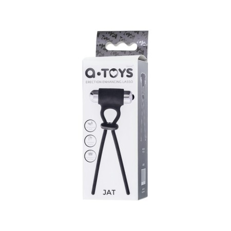 Lasso for penis A-Toys By Toyfa Jat, silicone, black, 14 cm-4