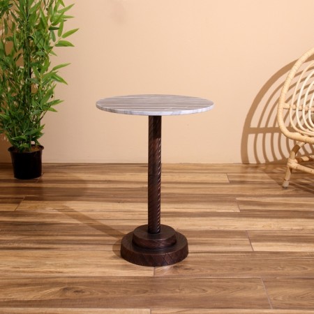 Coffee table 41x41x55 cm, aluminum/marble-1