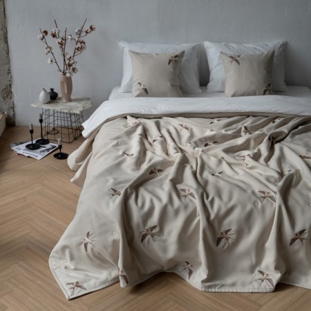 Set: a bedspread with pillowcases "Mary", size 230x250 cm, 45x45 cm - 2 pcs, color beige -brown