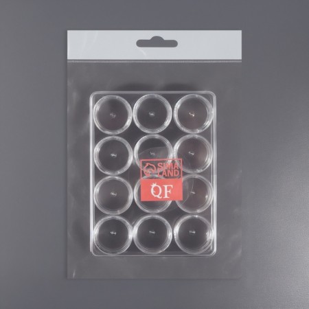 A set of jars for decor, 12 pcs, in an organizer, 4 ml, 12 × 10 × 3 cm, the color is transparent-4
