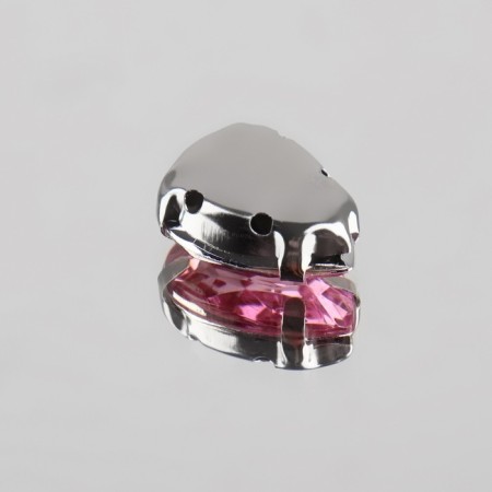 Rhinestones are sewing "drop", rimmed, 10 × 14 mm, 20 pcs, pink color-2