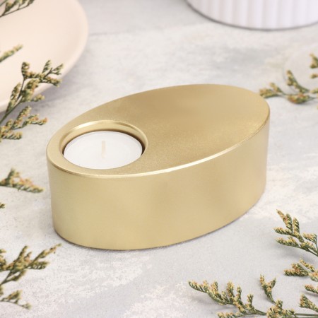 Summary "narrow oval. Marble" from gypsum, 11.5x7x4cm, gold