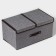 Stellid box for storage with a double lid of the Terie Daudus, 49 × 29 × 24 cm, gray color is gray