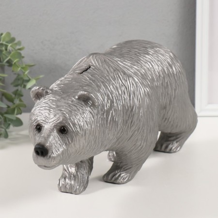 Silver bear piggy bank 18.5 x 14 x 36 cm-1