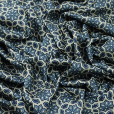 Payer satin fabric, width 150 cm, blue-beige color