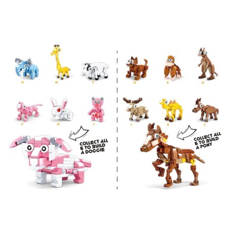 Designer in the egg "Animals", 12 species, mix-2