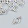 Connector Metal for creativity 2 ears "strap and circle" silver 1.3x2.5 cm