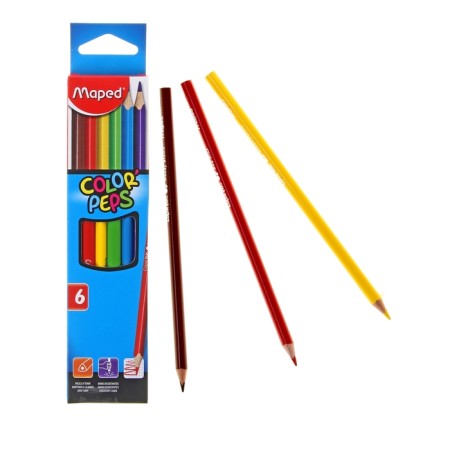 Three -sided pencils, 6 colors, Maped Color Peps