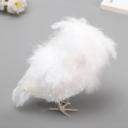 Fluffy "Slovy in sparkles" white 9x11x16 cm-2