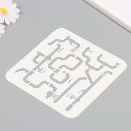 Plastic stencil "pipes", 15x15 cm-1