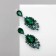 Earrings with rhinestones "carnival" chic, green color in black silver