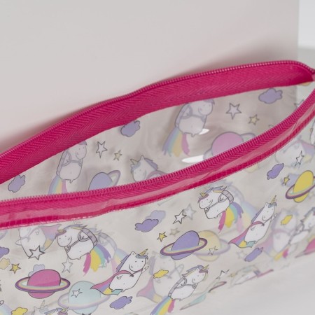 Penal soft 1 compartment, 95 x 205 mm, flat, PVC, calligrata "unicorn"-3