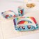 A set of children's bamboo dishes, 5 objects: plate, fork, spoon, glass, bowl "Rainbow Dash", My Little Pony