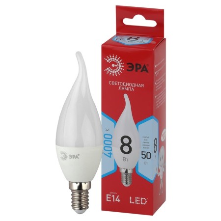 LED LED era Red Line "Candle in the Wind", 8 W, E14, 640 lm, 4000k, white glow-2