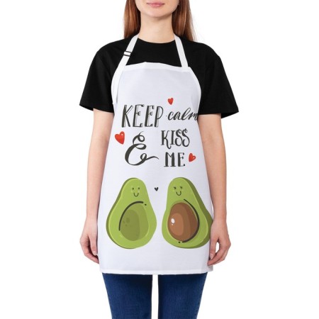 Apron of a kitchen with a photo print "You are my half", adjustable, size OS