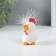Souvenir Polystone "White Cockerel with pink egg" 5x4x6.5 cm