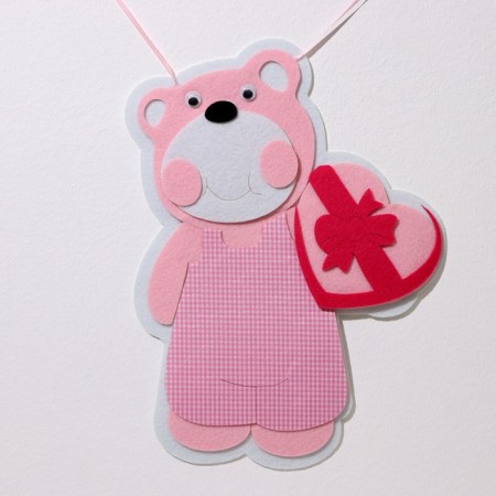 Decorative decoration (suspension) "Bear It’s a Girl" 30.5x30.5x49 cm, pink-4