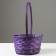 Wicker basket, d21 x 10/34 cm, purple, bamboo