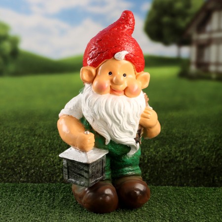 Garden figure "Dwarf Vasya with a Lantern" 43x23x21cm-1