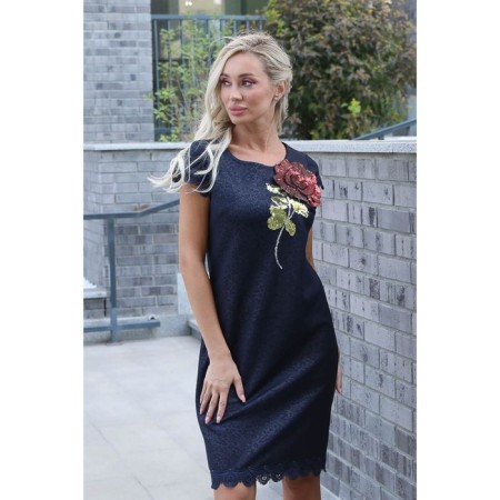Female dress, size 44, blue color-8