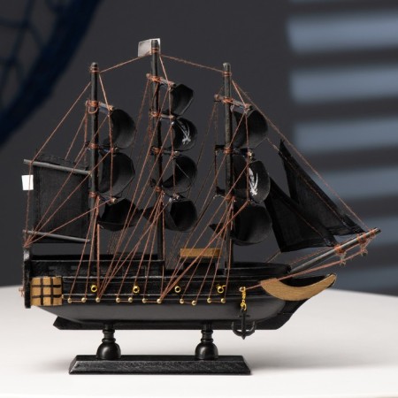 Ship "Merry Roger", black sails, 24 × 6 × 22 cm-4