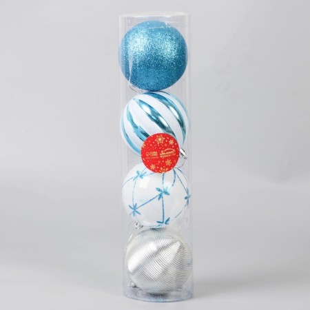 Set of balls plastic D-8 cm, 4 pcs "Agnet" patterns, mix-1