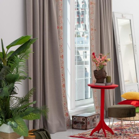 Set of curtains "Leia", size 2x145x280 cm, beige-gray color