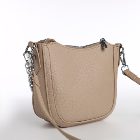 Bag Women's Cross-Bodi with a zipper, beige color-1