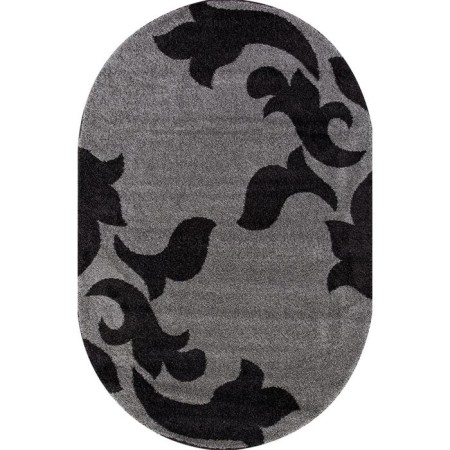 Oval Merinos Platinum carpet, size 150x230 cm, color Gray-Black