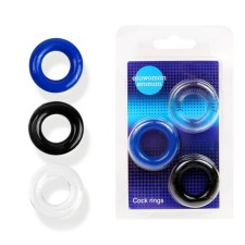 A set of rings of erectational Ereowman Eroman, silicone, smooth, 3 pcs