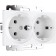 Double socket with ground (white matt) W1172061