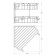 A corner-cutting shelf with hooks, bunk, size 23 x 23 cm, chrome