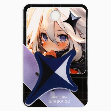 Hair clips on the postcard "Anime", 3.7 x 3.7 x 1 cm-1