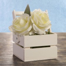 Кашпо деревянное 12×11×9 см "Однушка Лайт", двухреечное, белый Дарим Красиво