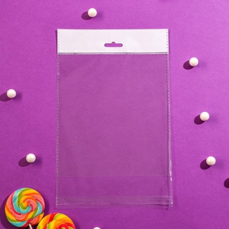 BOPP package with an adhesive valve, transparent 18 x 20/4 cm, euros, 25 μm-2