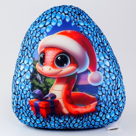New Year. Pillow decorative anti -stress "snake egg", blue-2