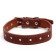 Leather collar "strict spike", 70 x 3.5 cm, Osh 45-60 cm, brown