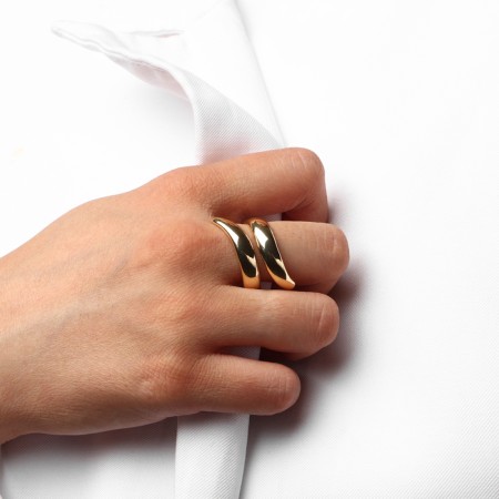 Ring Metal "Trend" curl, color gold, size 16-3