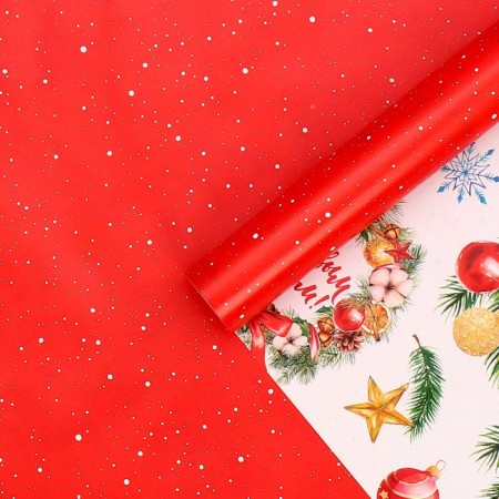 Paper packing glossy bilateral "winter", 50 x 70 cm, new year-1