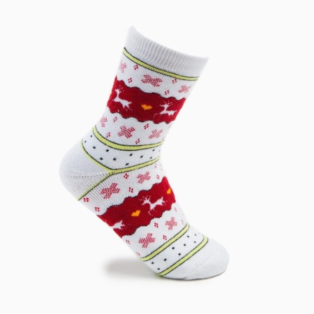 Women's terry socks "Norway", white color, size 23-25