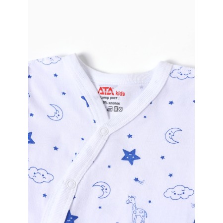 Children's jumpsuit with scratches "Giraffes", white/blue color, height 56-1