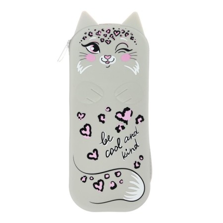 Penal-football is soft 85 x 200 x 25 mm, silicone, Phoenix "Cat in hearts" Gray 61994-2