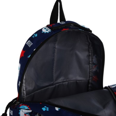 Set of a youth backpack from textiles, a shoper bag, blue color-4