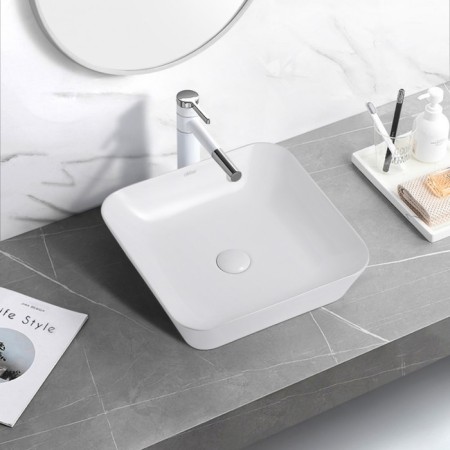 ABBER RECHTECK AC2205 sink, invoice, 430x430x110 mm, white-3