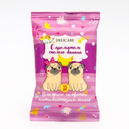 Delicare damp napkins antibacterial dogs 15 pcs