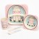A set of children's dishes "Layer" from bamboo, 5 items: plate, bowl, glass, cutlery