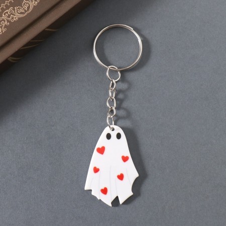 Acryl keychain "Ghost with hearts" 3.7x2.6x0.2 cm