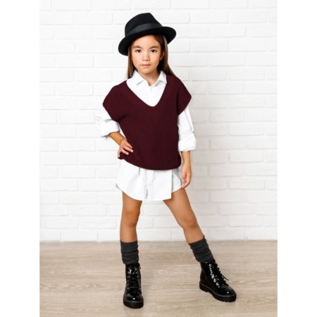 Жилет для девочки Amarobaby Knit, рост 146 см, цвет бордовый-6